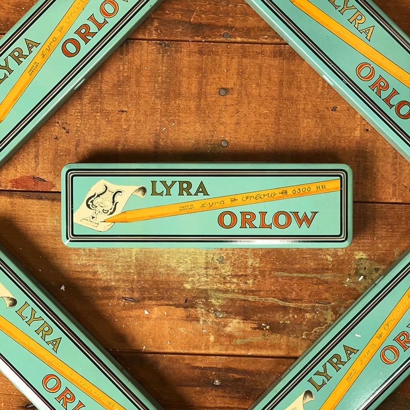 boite de crayons à papier ancien lyra orlow 1930 1940 lyre papeterie ancienne bureau école