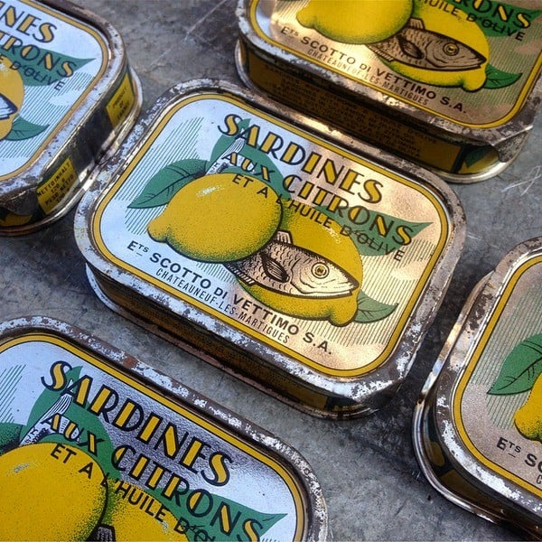 boite sardines conserve citron ancienne scotto di vettimo marseille 1950 1960 ancien vintage