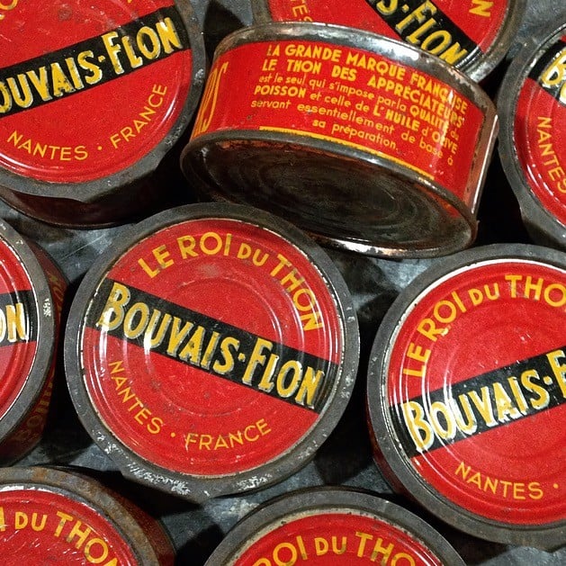 boite thon conserve roi du thon bouvais flon ancien vintage 1950