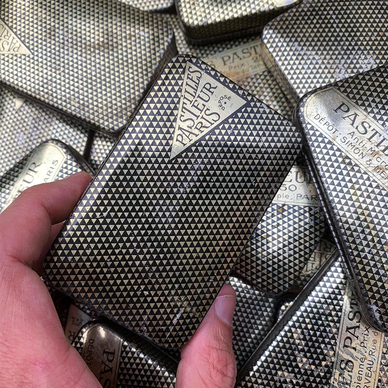 boite métal métallique ancien vintage pastilles pasteur paris pectorales mineur mine de carmaux 1920 1930