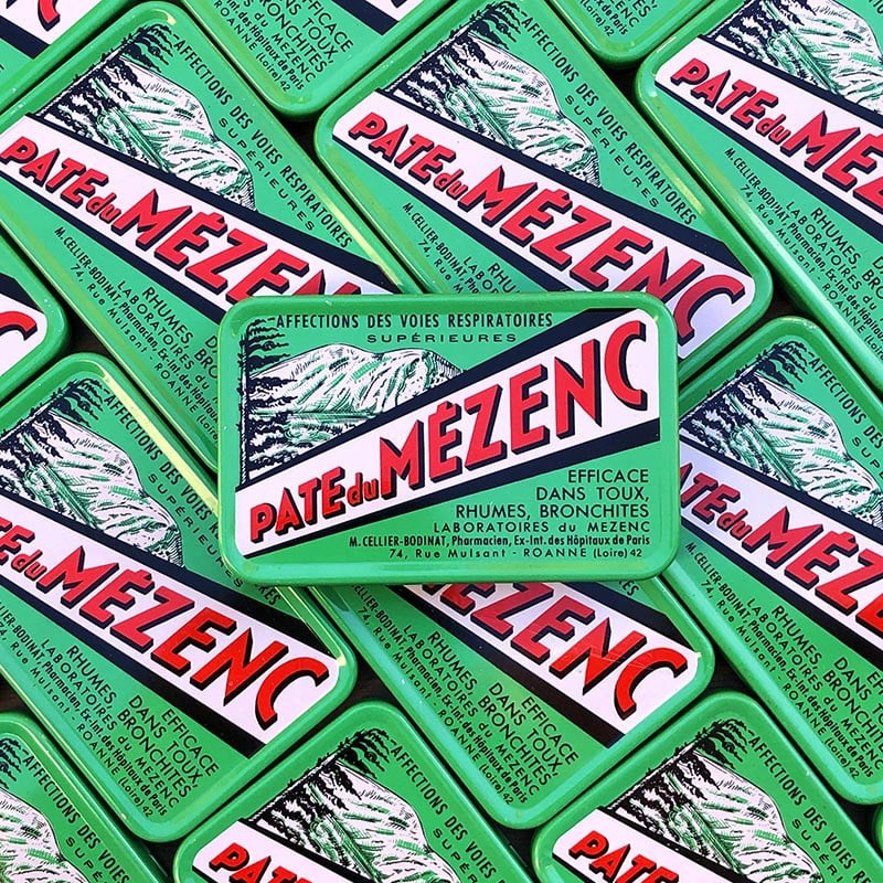 boite coffret pate du mézenc toux rhumes gorges maladies coffret ancien ancienne vintage vert verte pharmacie 1960 1970 roanne