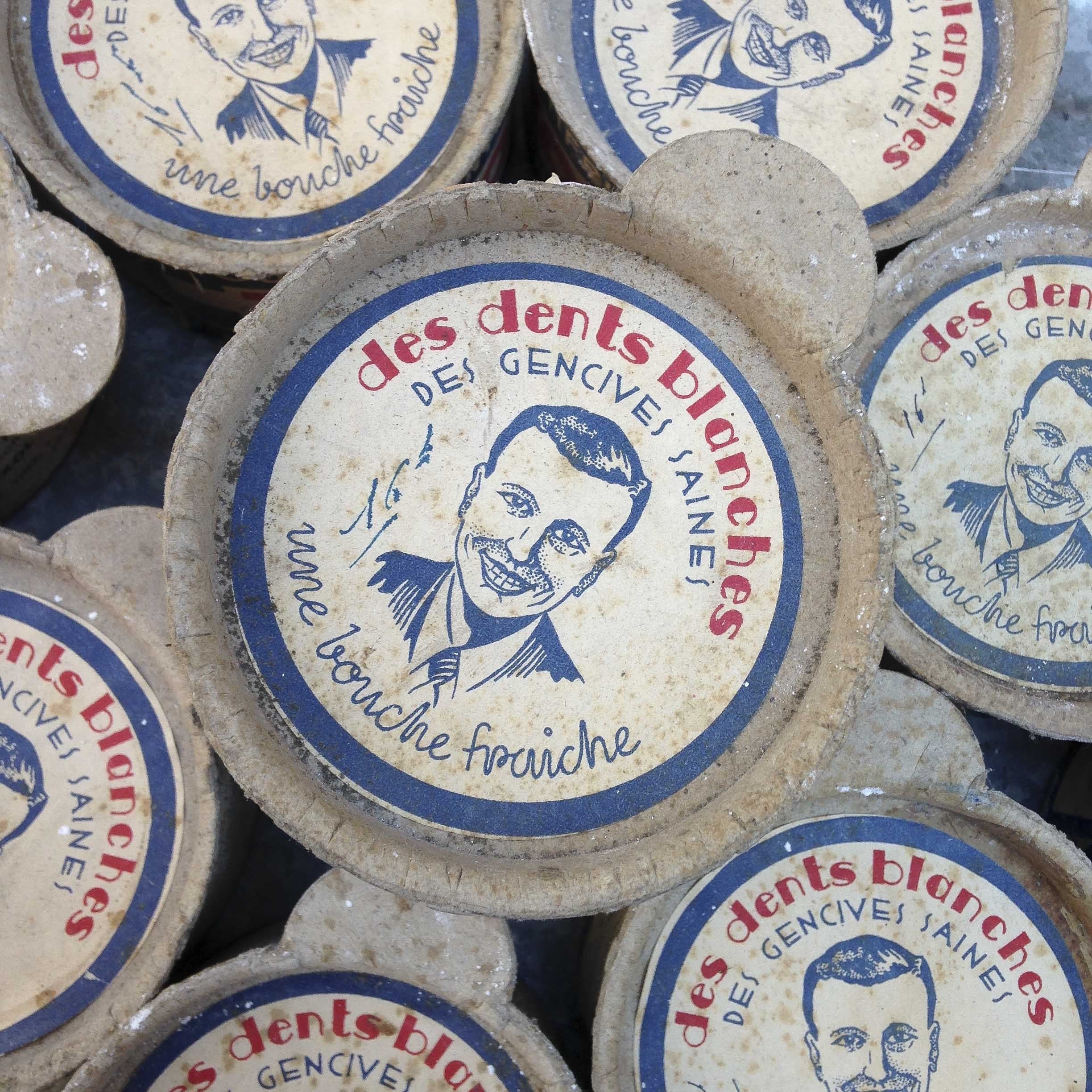 poudre blanche dentifrice thexol ancien vintage pharmacie 1940
