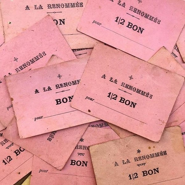 bon ancien papier rose a la renommée magasin 1940
