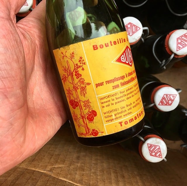 bouteille ancienne bulach purée de tomates tomate ancien stock 1950 1960 vintage