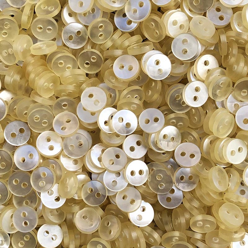 Bouton Blanc Jaune Transparent 9mm 1940