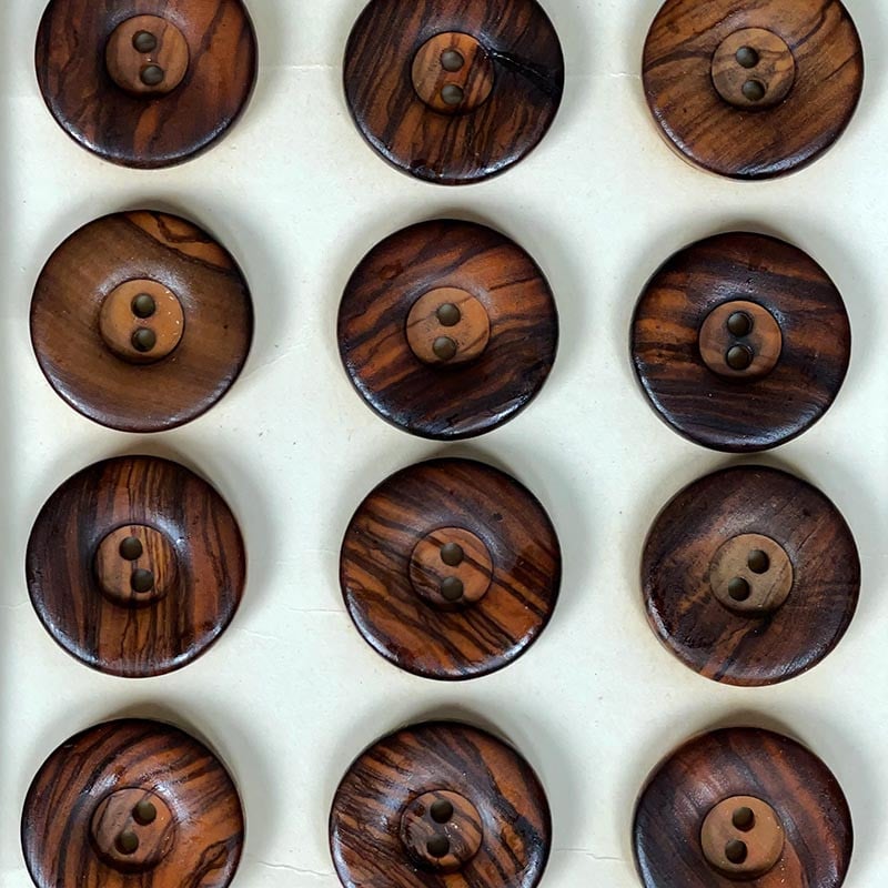 Bouton en Bois 28mm 1960