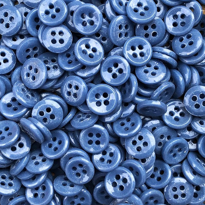 Bouton en Verre Bleu 12mm 1930
