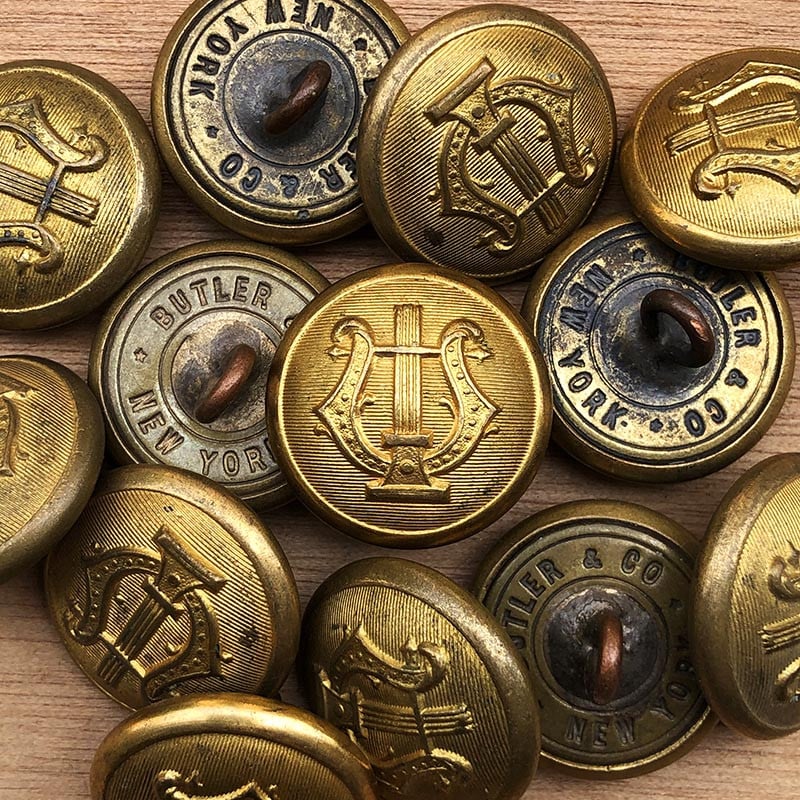 bouton ancien fanfare militaire Butler & Co New York 22mm 1930 Ancien Vintage Militaire