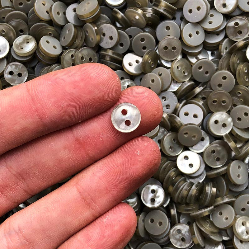 Bouton Gris Nacré Clair 10mm 1940