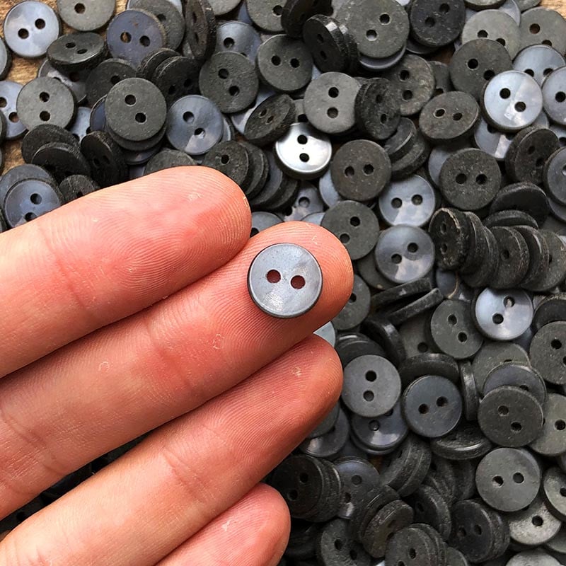 Bouton Gris Nacré Foncé 10mm 1940