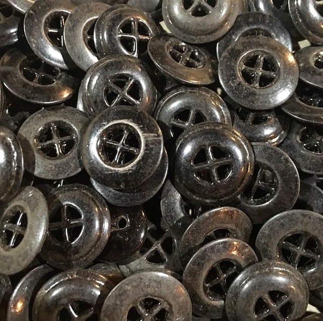 bouton ancien métallique 17mm métal pantalon culotte vintage 1920 1930 militaire