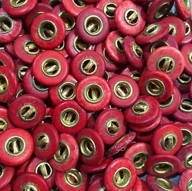 bouton ancien rouge pantalon bois rouge laiton 13mm culotte 1900 militaire armée française