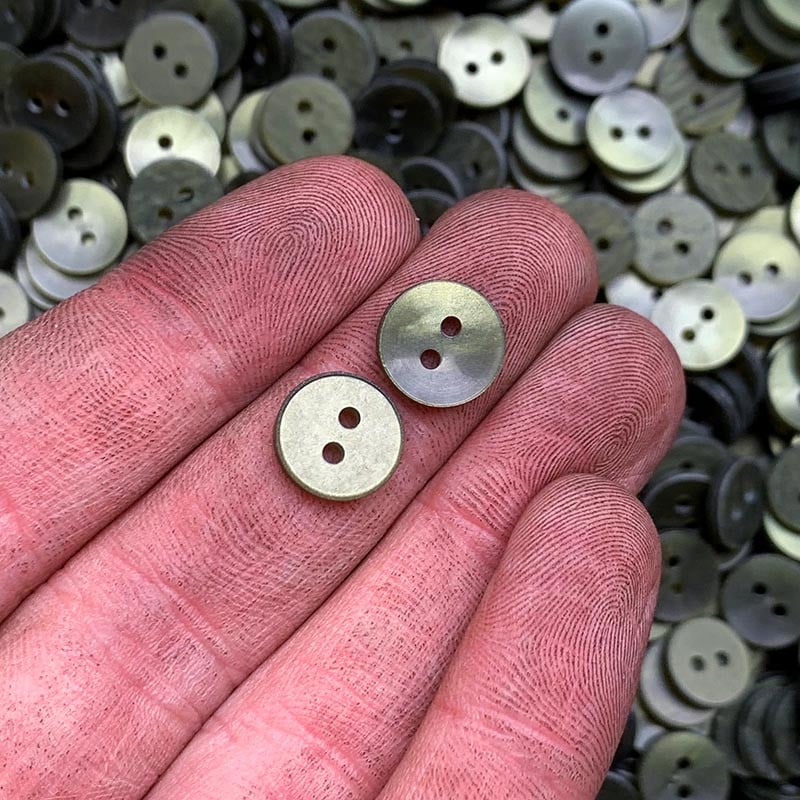 Bouton Vert Olive 11mm 1970