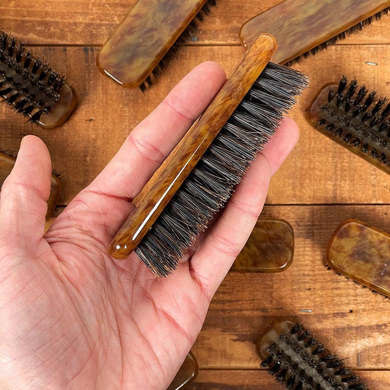 brosse à chaussures ancienne poil plastique mercerie quincaillerie 1970 1980 cordonnier