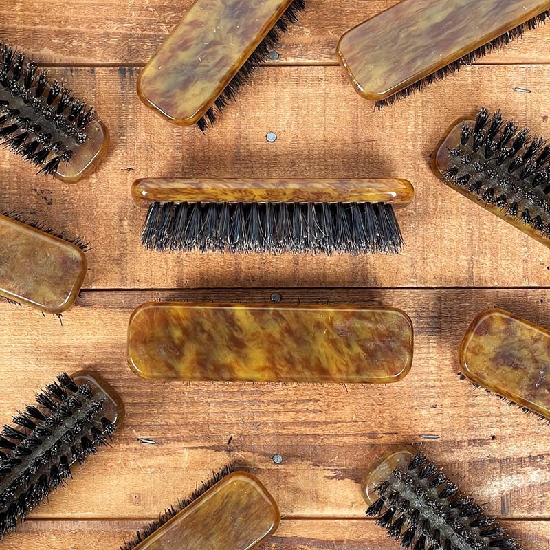 brosse à chaussures ancienne poil plastique mercerie quincaillerie 1970 1980 cordonnier
