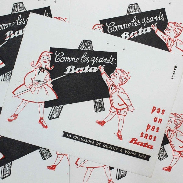 buvard publicitaire ancien crédit lyonnais bata illustration 1950 1960