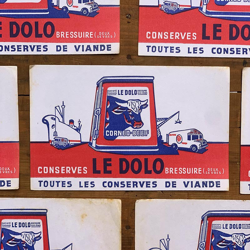 buvard publicitaire ancien vintage corned beef le dolo illustration 1960 1950