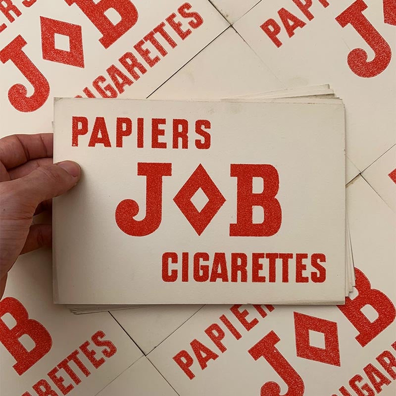 buvard publicitaire ancien vintage cigarettes papiers à rouler JOB Joseph Bardou 1950 illustration 1960