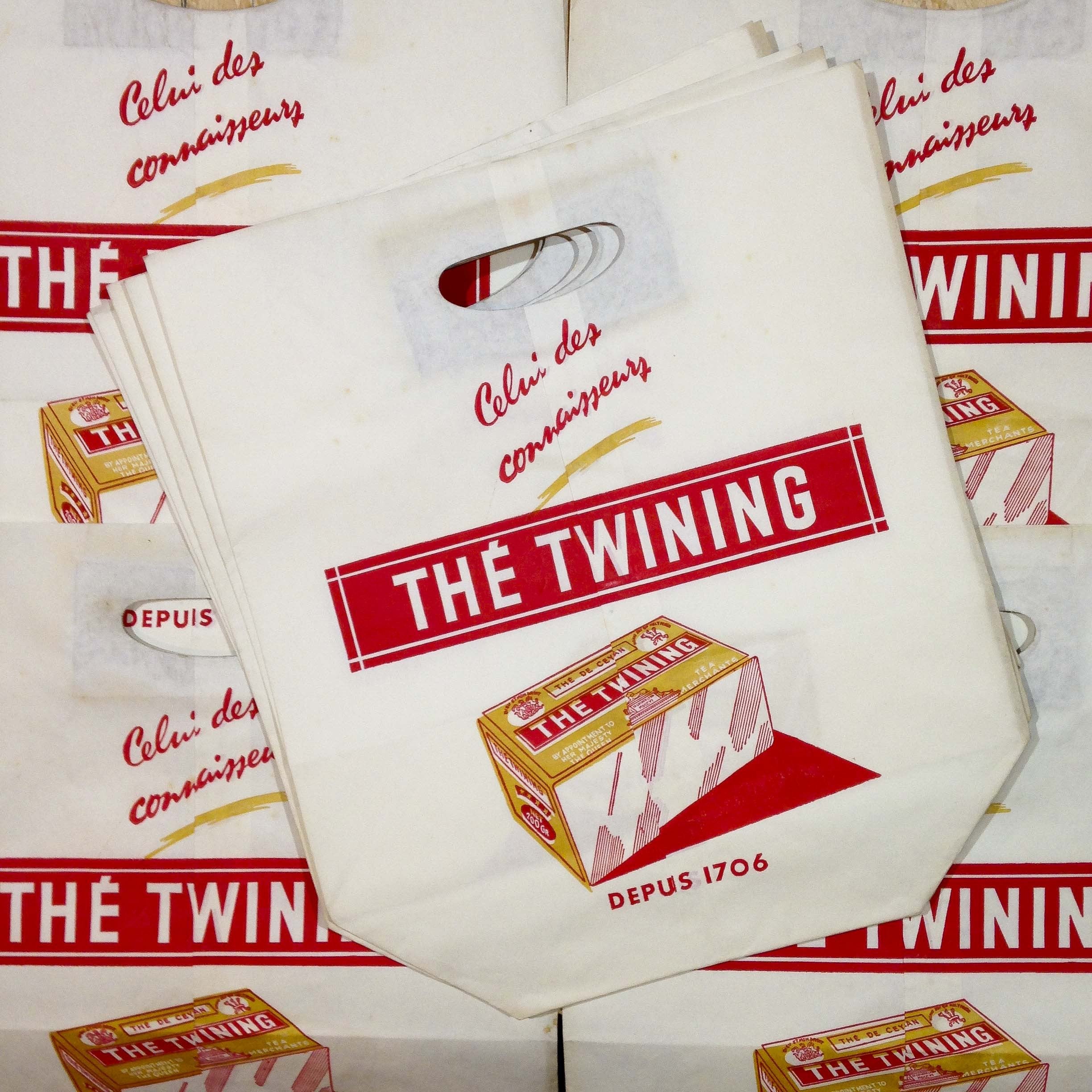 thé twining cabas sac ancien vintage papier épicerie 1960