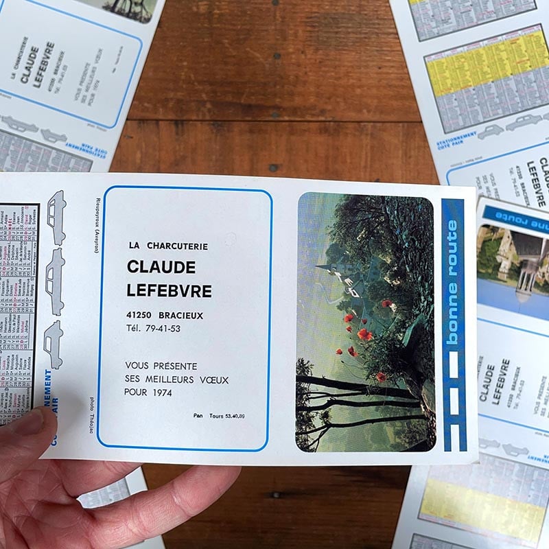 calendrier charcuterie bracieux 41 1970 1974 code de la route conduite voiture