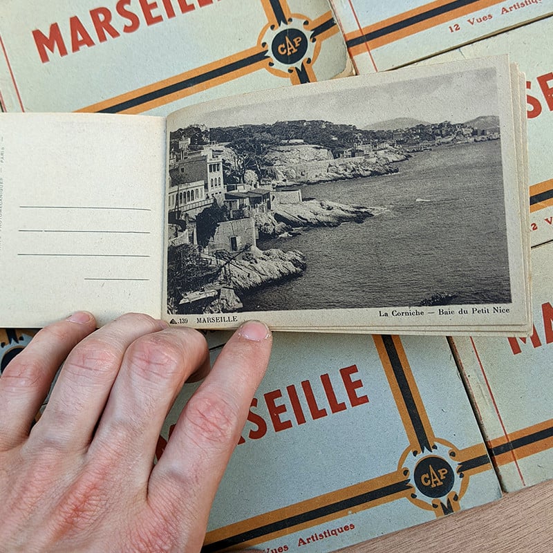 carnets vue touristiques photos cartes postales ancien vintage papier carton collection ville tourisme 1920