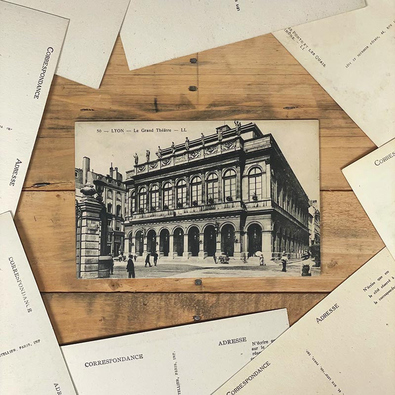 carte postale lyon ancienne lyonnaise noir et blanc 1900 1920 le grand théatre