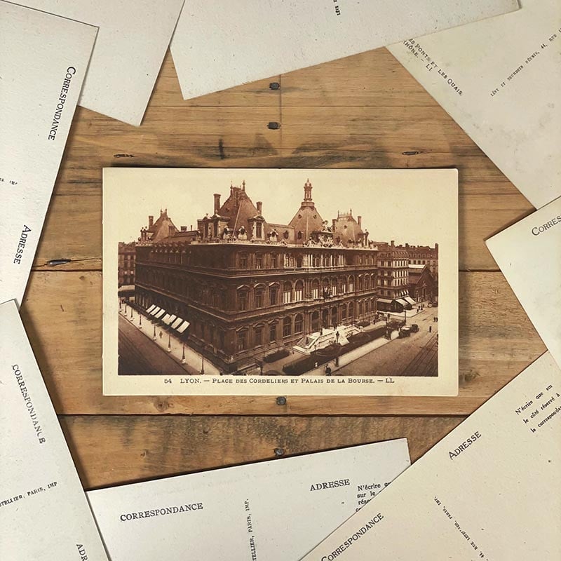 carte postale lyon ancienne lyonnaise noir et blanc 1900 1920 place des cordeliers