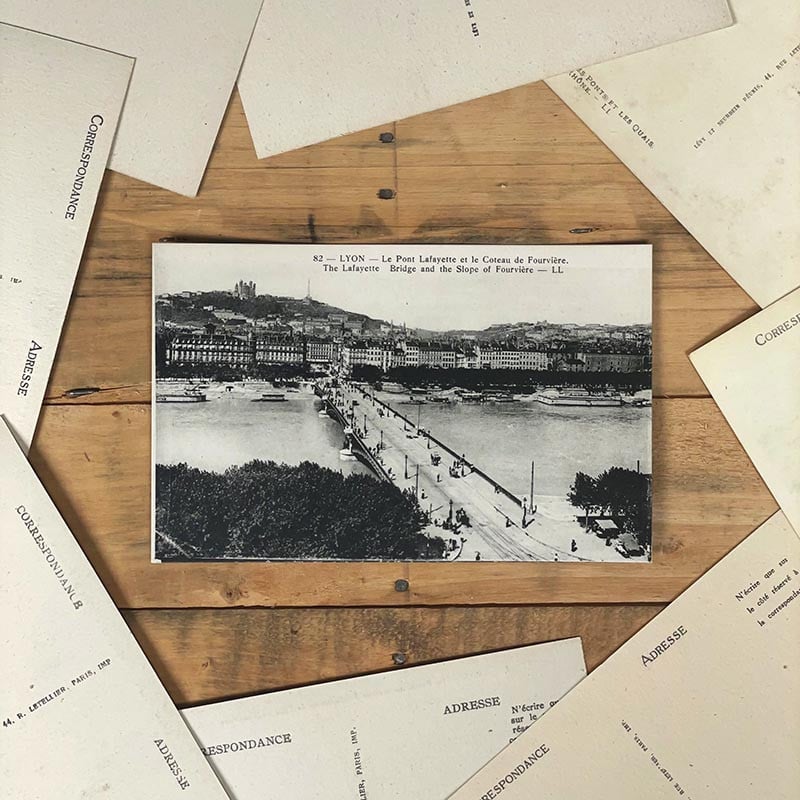 carte postale lyon ancienne lyonnaise noir et blanc 1900 1920 pont lafayette