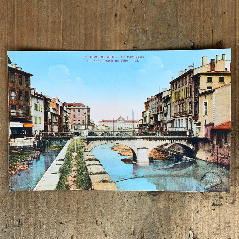 carte postale ancienne vintage photo rive de gier village ville 1900 1910 1920 1930 couleur CP CPA france