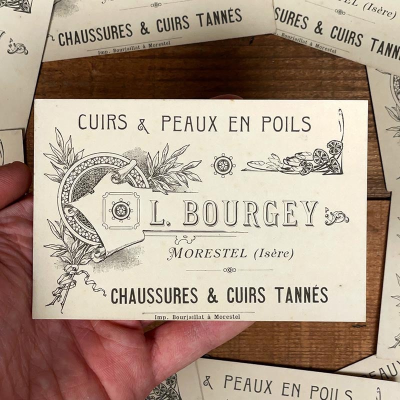 carte de visite tanneur tannerie 1900 france lettre commerce l bourgey isère morestel