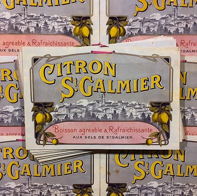 carton publicitaire ancien st galmier citronnade citron 1930 bistrot bar ravel frères codec