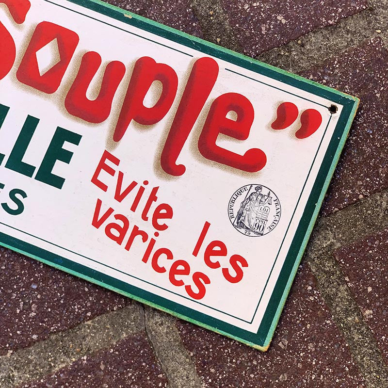 affiche carton publicitaire jarretelle pour hommes extra souple bretelle ancien vintage épicerie mercerie 1930 1920