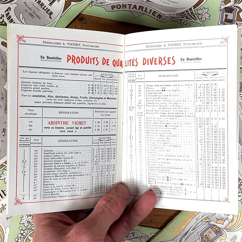 Catalogue Absinthe Vichet 1900
