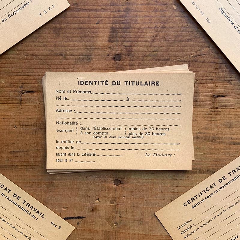 certificat de travail ancien 1943 seconde guerre mondiale vintage petit papier employeur