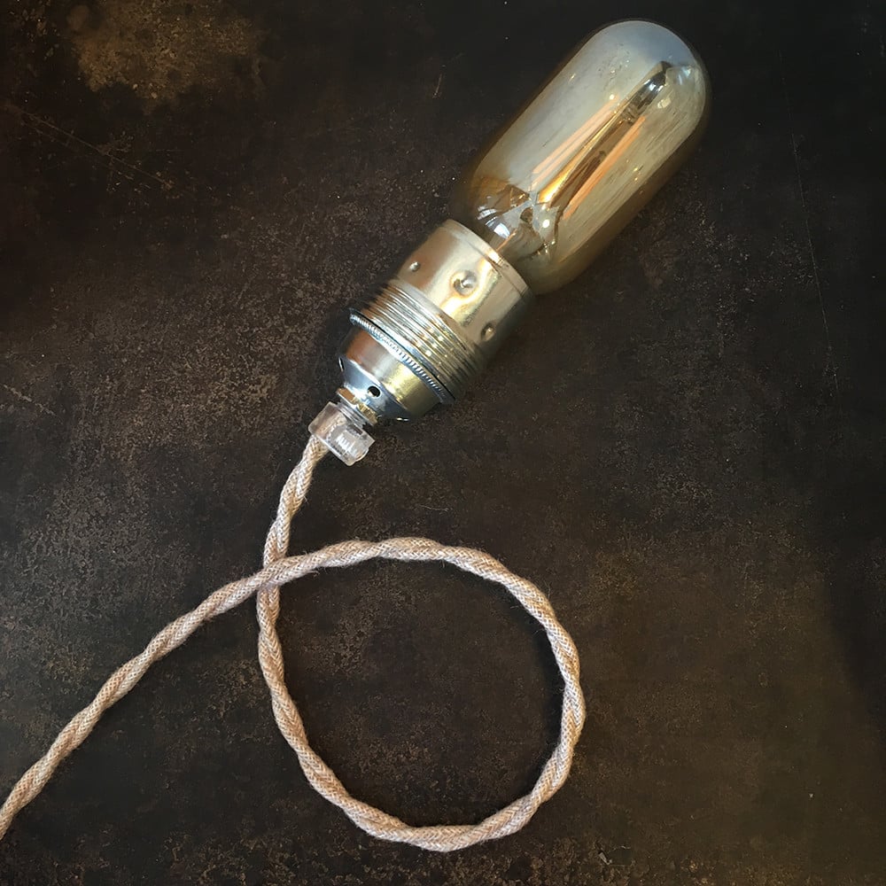 cable electrique fil textile vintage tissu chanvre torsadé lampe luminaire