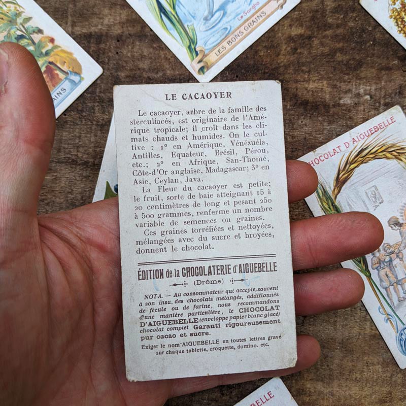 Chromo "Grains" Chocolats d'Aiguebelle 1900