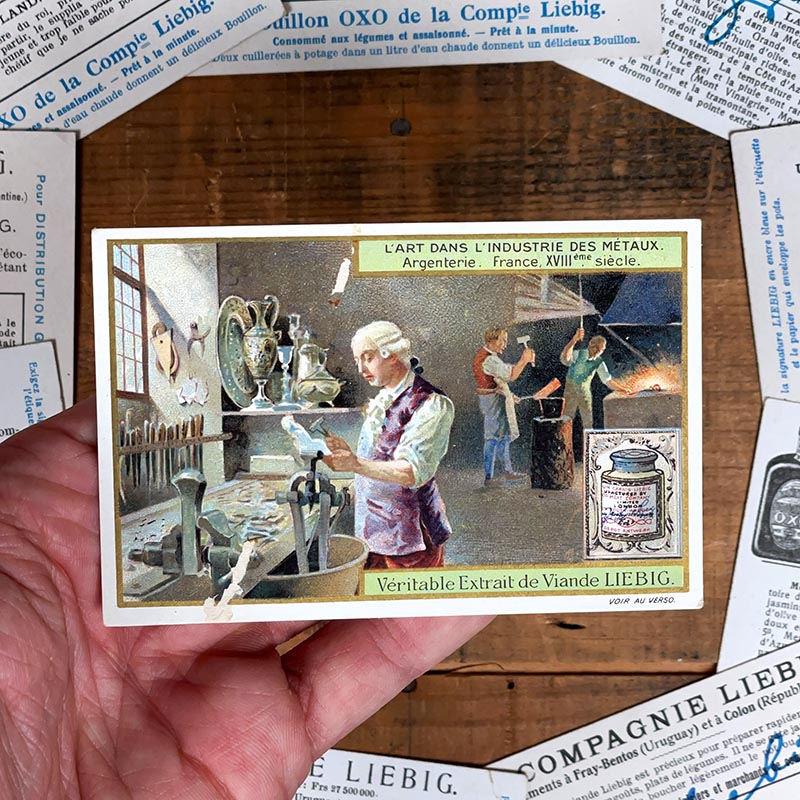 image chromo ancienne illustration vintage liebig extrait 1900 1890 1910 collection Industrie des Métaux