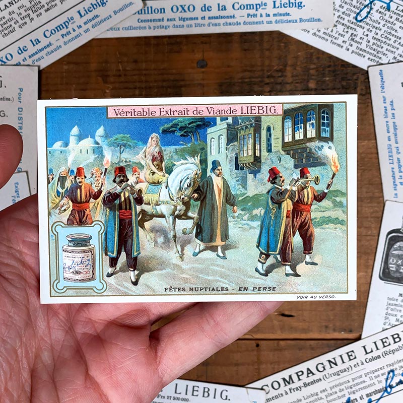 image chromo ancienne illustration vintage liebig extrait 1900 1890 1910 collection Fêtes Nuptiales