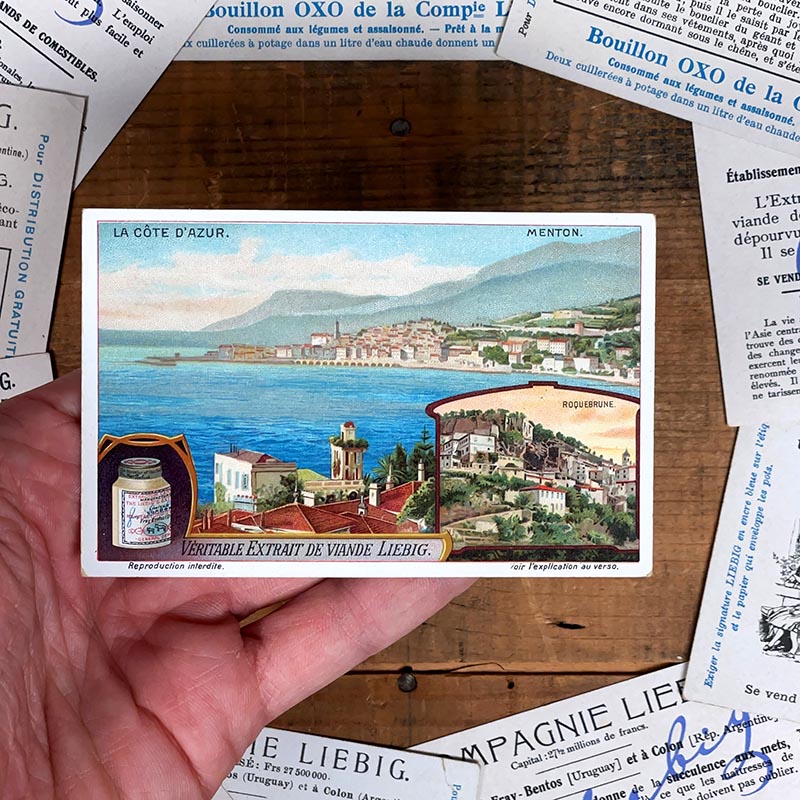 image chromo ancienne illustration vintage liebig extrait 1900 1890 1910 collection La Côte d'Azur