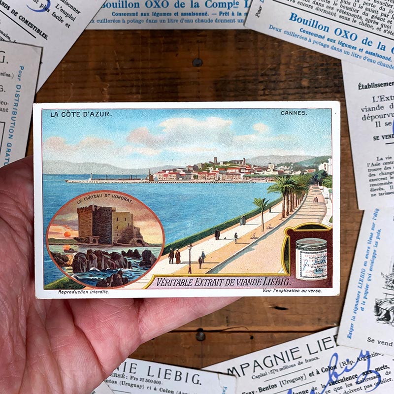 image chromo ancienne illustration vintage liebig extrait 1900 1890 1910 collection La Côte d'Azur