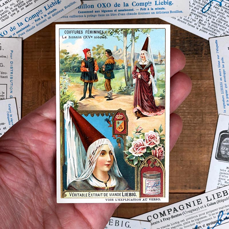 image chromo ancienne illustration vintage liebig extrait 1900 1890 1910 collection coiffures féminines