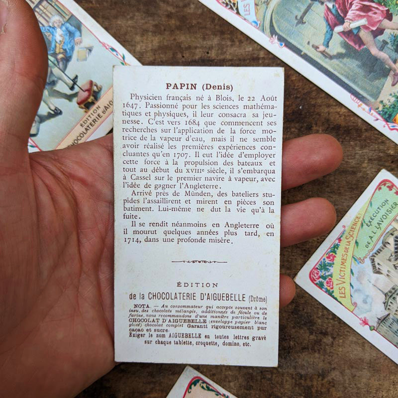 Chromo "Science" Chocolats d'Aiguebelle 1900