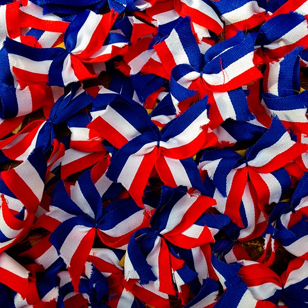 cocarde en tissu bleu blanc rouge tricolore france 1970 1980 collant autocollant