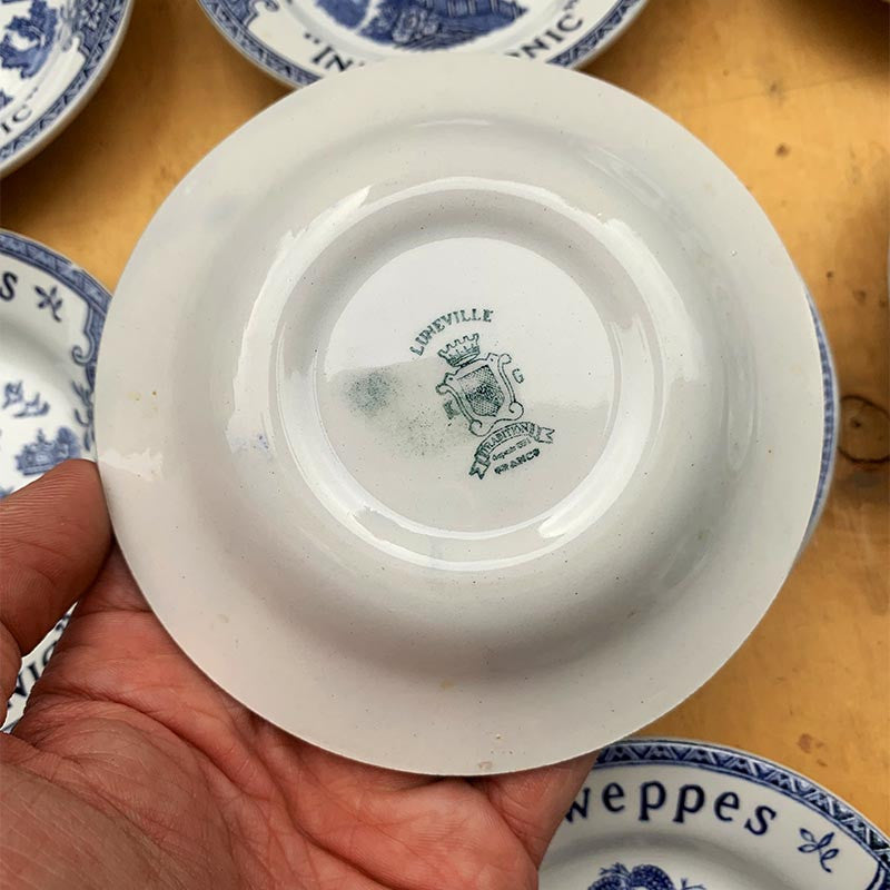 coupelle de bar rendu de monnaie schweppes indian tonic 1950 1960 porcelaine céramique