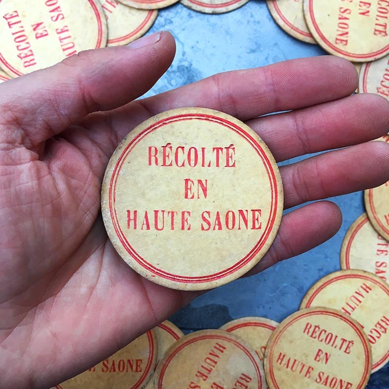 couvercle pot miel ancien vintage carton récolté en haute saone apiculteur 1950