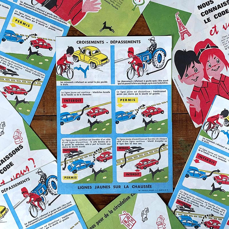 dépliant livret publicitaire chocolat poulain 1960 code de la route conduite voiture