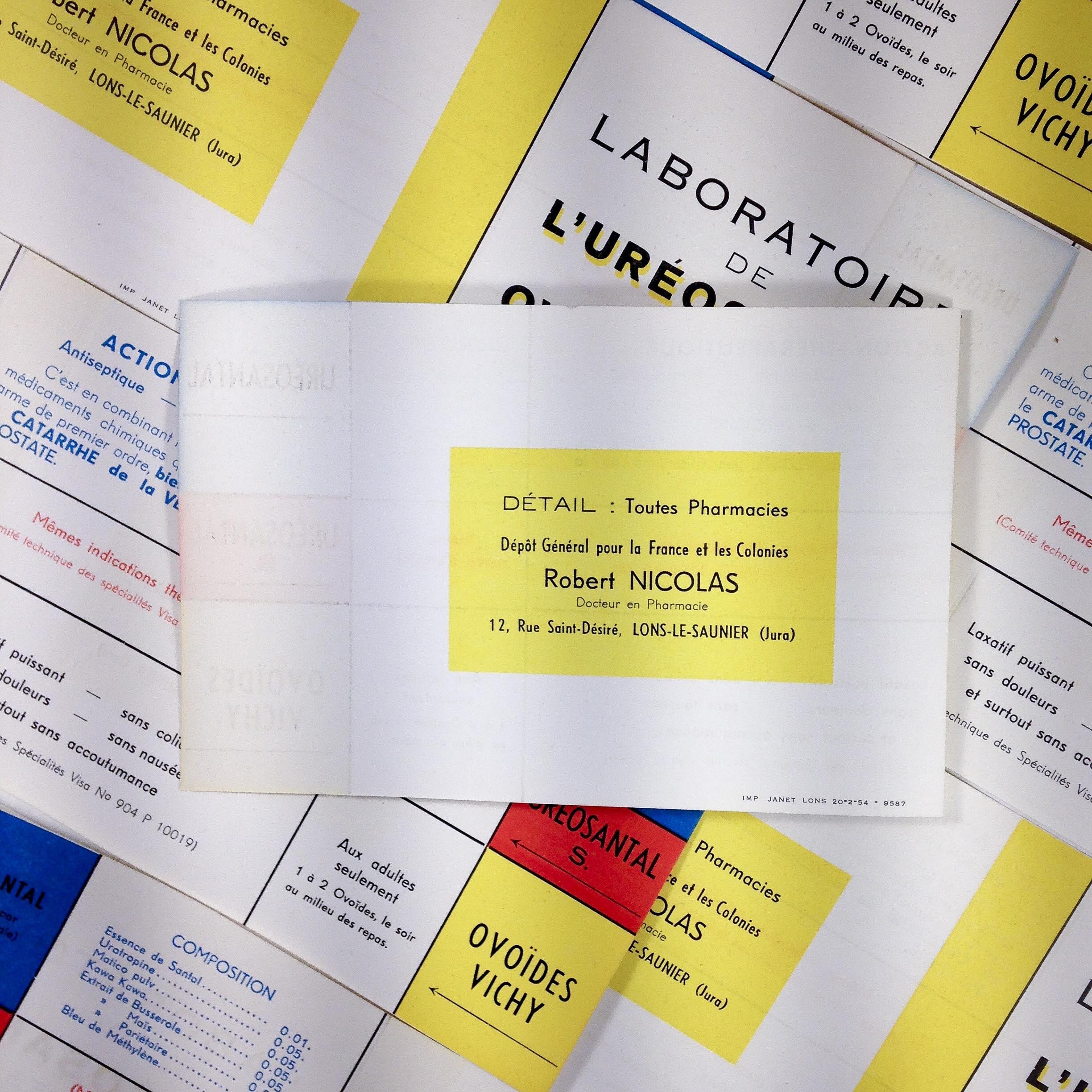 Dépliant Pharmaceutique Laboratoire Uréosantal 1940