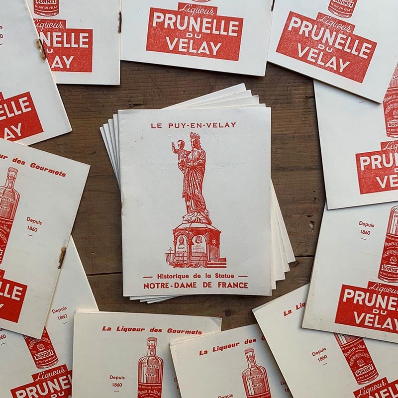 dépliant ancien papier prunelle du velay notre dame de france tourisme touristique publicitaire 1950 1960