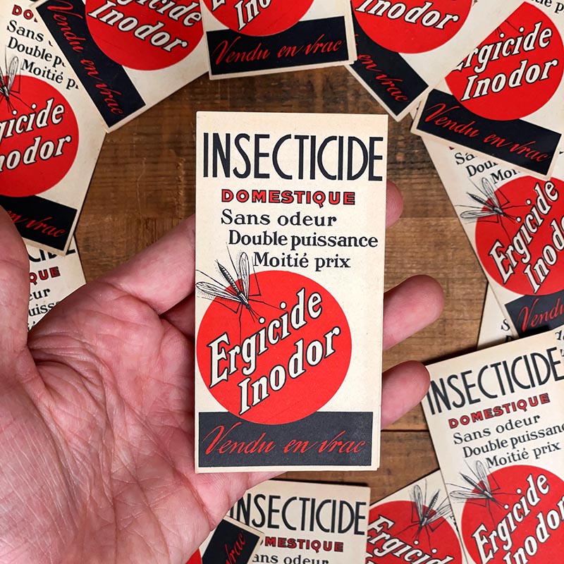 petit feuillet dépliant publicitaire insecticide ergicide inodor 1940 1950 insectes