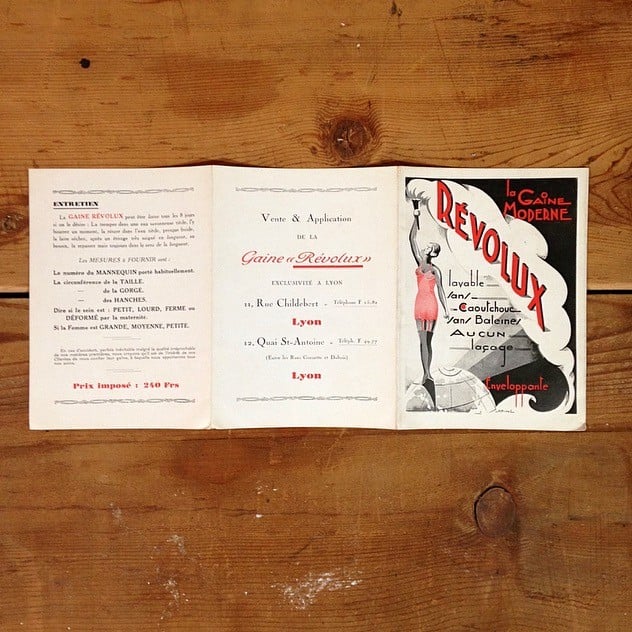 dépliant publicitaire révolux gaines modernes mercerie ancienne vintage 1950 papier